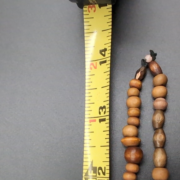 Bohemian Multi Tonal Brown Textured Beaded Necklace - Picture 9 of 9